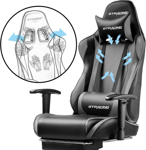 Ergonomic Gaming Chair With Footrest For Long Sessions Gray - Crafted Creator