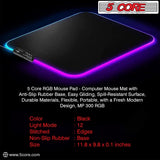 5Core Gaming Mouse Pad RGB 12 Light Modes 2 Zone Desk Mouse Mat w