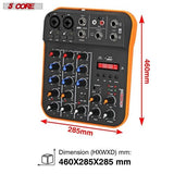 Audio Mixer 4 Channel DJ Equipment with Bluetooth USB Sound Board - Crafted Creator