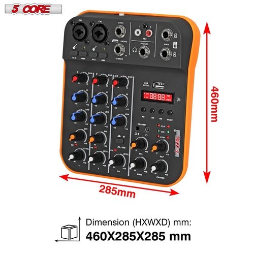 Audio Mixer 4 Channel DJ Equipment with Bluetooth USB Sound Board - Crafted Creator
