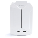 Cargador de pared Emerson con 6 tomacorrientes + USB, protección contra sobretensiones y LED