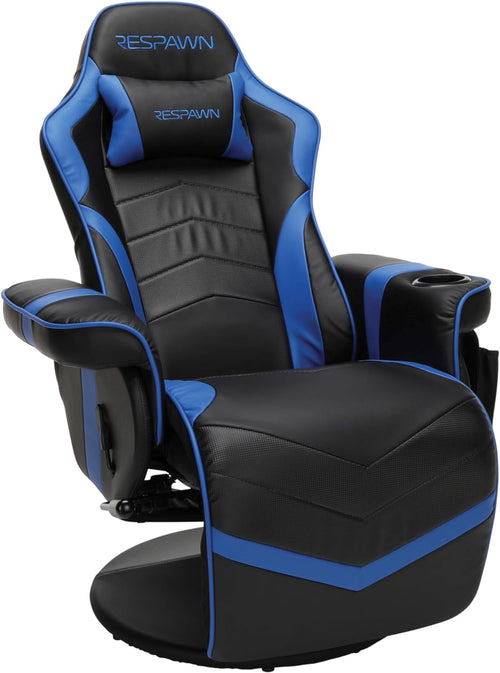 Blue 900 Gaming Recliner With Adjustable Leg Rest Cupholder