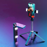 Quadrupod Double Fill Light Mobile Phone Bluetooth Selfie Stand