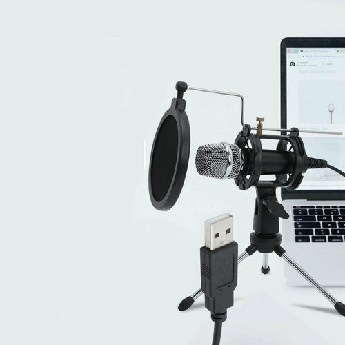 Condenser USB Microphone For Live Streaming With Stand For PC Laptop And Mobile Phones
