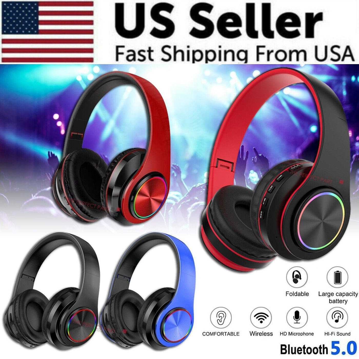 Foldable Stereo Bluetooth Headsets with Super Bass - Crafted Creator