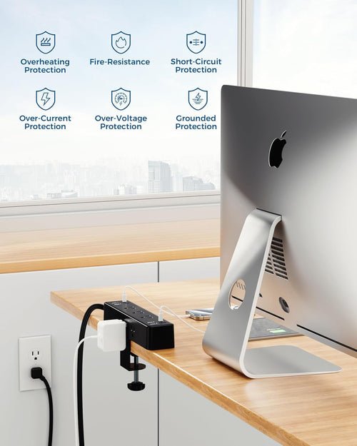 Desk Clamp Power Strip With 17-in-1 Hub And 40W Fast Charge - Crafted Creator