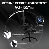 Black Breathable Fabric Gaming Chair With Massage Pad