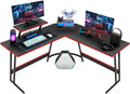 L Shaped Gaming Desk With Monitor Riser 51 Inch Corner Desk For Home Office And Gaming Setup