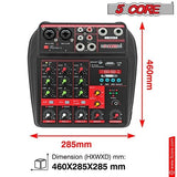5 Core Audio Mixer 4 Channel DJ Equipment with Bluetooth USB Sound - Crafted Creator