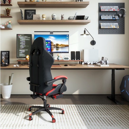 Pro Gamer Chair with Breathable Leather w/ Footrest - Crafted Creator
