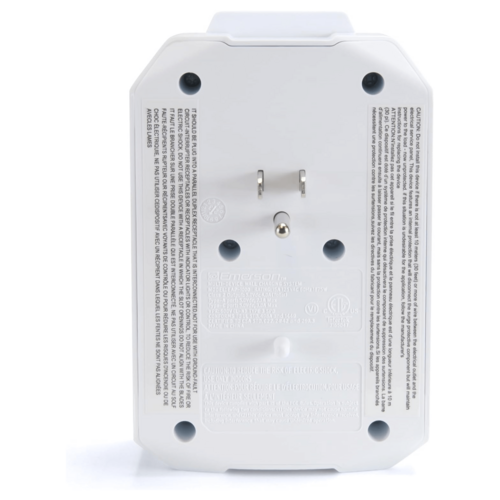 Cargador de pared Emerson con 6 tomacorrientes + USB, protección contra sobretensiones y LED