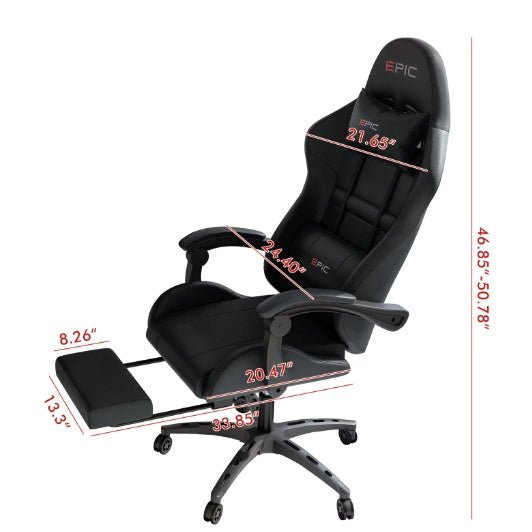 Pro Gamer Chair with Breathable Leather w/ Footrest - Crafted Creator