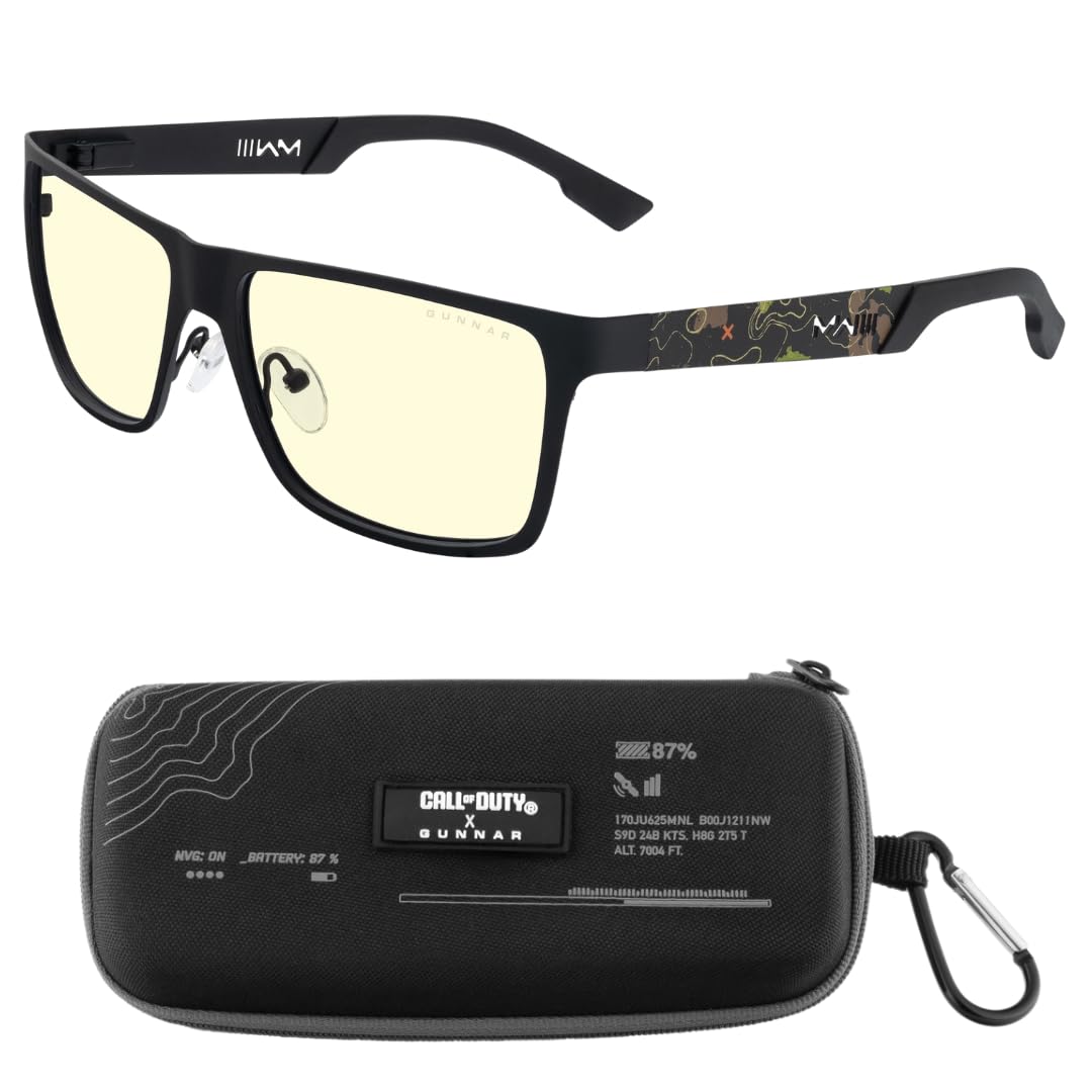 Gunnar Premium Gaming Glasses - COD UAV Edition - Blue Light Blocking Gaming And Computer Glasses With Patented Lens Technology