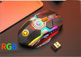 Color Wireless Gaming RGB Rechargeable Mute Button Mouse 7 Keys