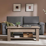 Lift Top Coffee Table With Hidden Compartment Grey - Crafted Creator