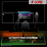 5Core Gaming Mouse Pad RGB 12 Light Modes 2 Zone Desk Mouse Mat w