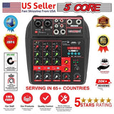 5 Core Audio Mixer 4 Channel DJ Equipment with Bluetooth USB Sound - Crafted Creator