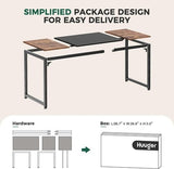 80 Inch Rustic Brown And Black Gaming Desk With Storage - Crafted Creator