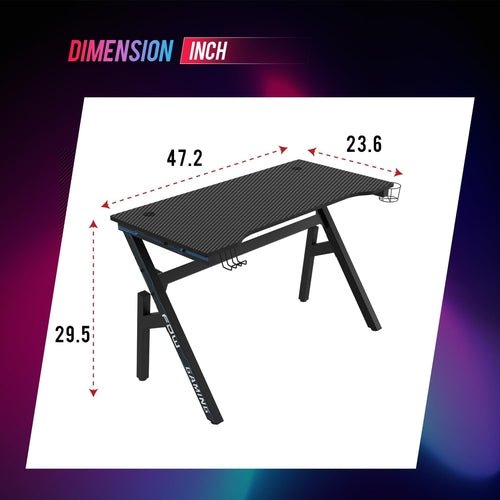 47x23 Gaming Desk Cup Holder For Home Office Setup - Crafted Creator