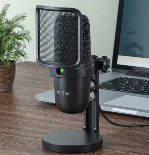 USB Microphone For Gaming And Live Streaming On Notebook Computer Cardioid Condenser Voice Pickup