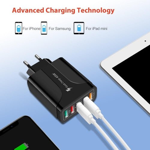 PBG 5-Port LED Wall Charger & 4 XL 10FT iPhone Charging Cables - Crafted Creator