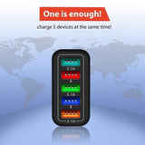 PBG 5-Port LED Wall Charger & 4 XL 10FT iPhone Charging Cables - Crafted Creator