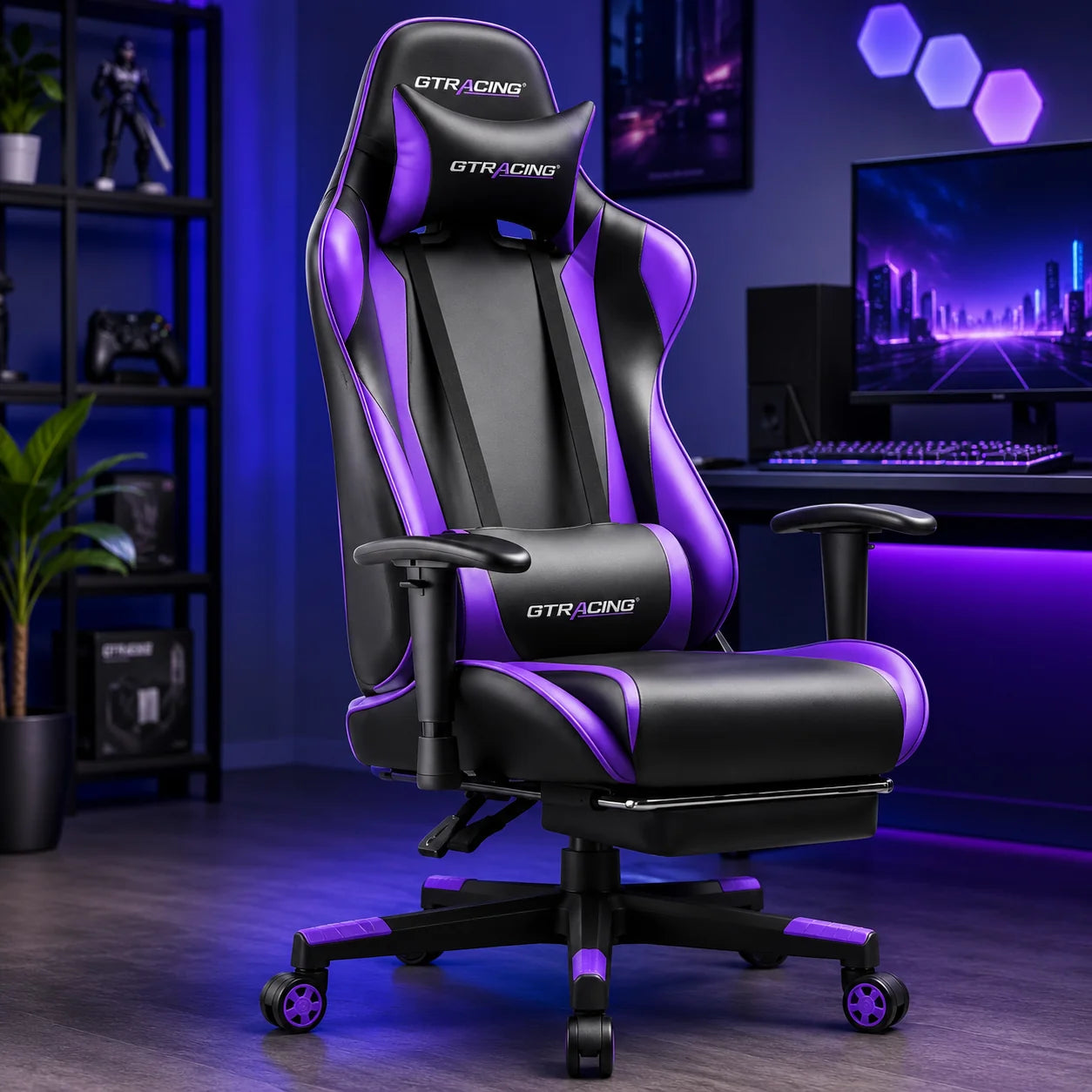 Sillón gamer ergonómico rojo ladrillo con reposapiés y asiento reclinable para largas horas de comodidad