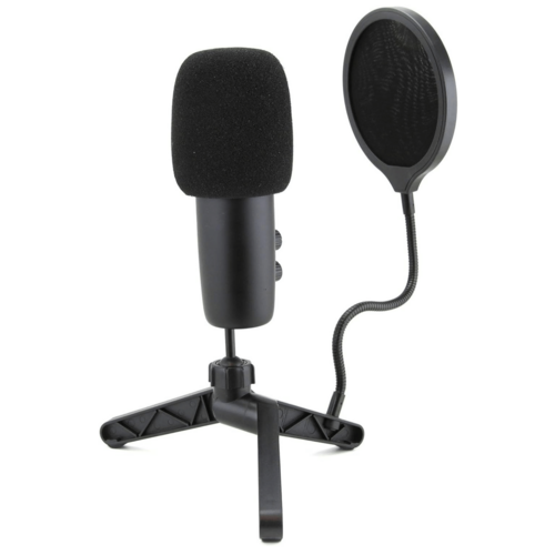 Emerson USB Gaming And Streaming Condenser Microphone With LED Lighting And Noise Canceling Technology