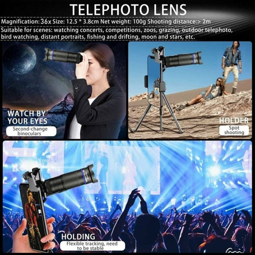 36X Mobile Phone Lens Kit With Tripod