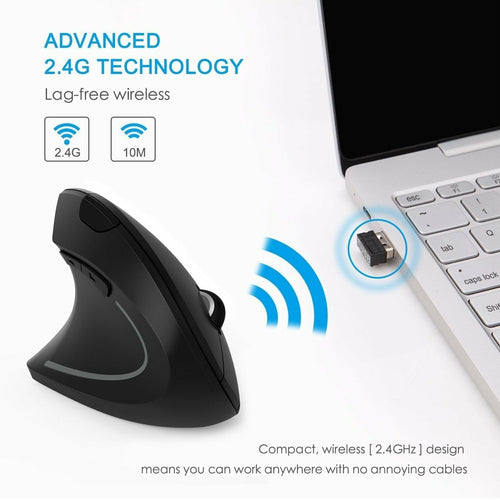 2 4G Wireless Ergonomic Vertical Mouse For Left And Right Handed Use With Wrist Comfort And Natural Grip