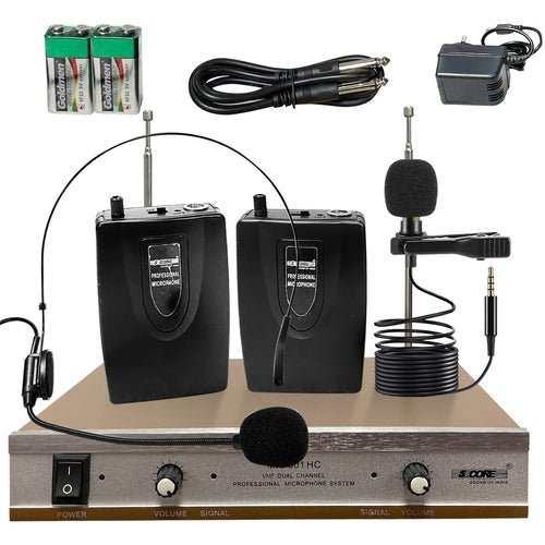 5Core Wireless Microphones w 1 Headset 1 Collar Mic + Receiver - Crafted Creator