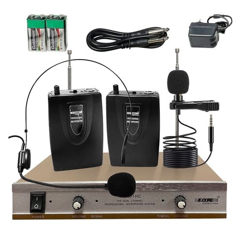 5Core Wireless Microphones w 1 Headset 1 Collar Mic + Receiver - Crafted Creator
