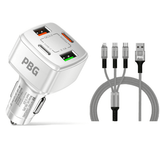 4 Port Car Charger and 4FT - 3 in 1 Nylon Cable Combo - Crafted Creator