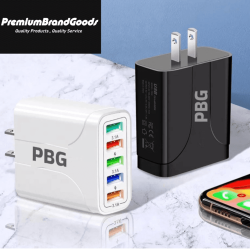PBG 5-Port LED Wall Charger & 4 XL 10FT iPhone Charging Cables - Crafted Creator