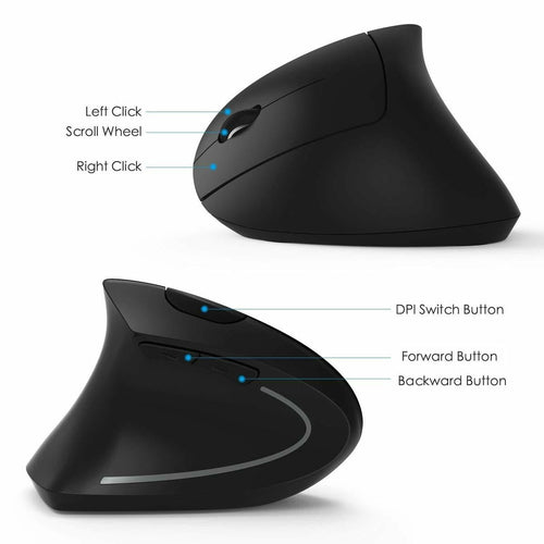 2 4G Wireless Ergonomic Vertical Mouse For Left And Right Handed Use With Wrist Comfort And Natural Grip