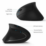 2 4G Wireless Ergonomic Vertical Mouse For Left And Right Handed Use With Wrist Comfort And Natural Grip