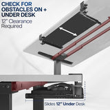 Under Desk Keyboard Tray 27x11 Inch C Clamp Mount Black - Crafted Creator