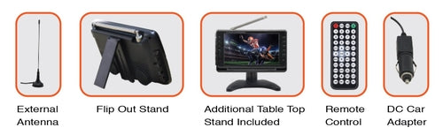 9" Portable 12 Volt TV & Digital Multimedia Player