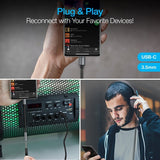 Adaptador de audio USB-C a 3,5 mm con función Plug and Play