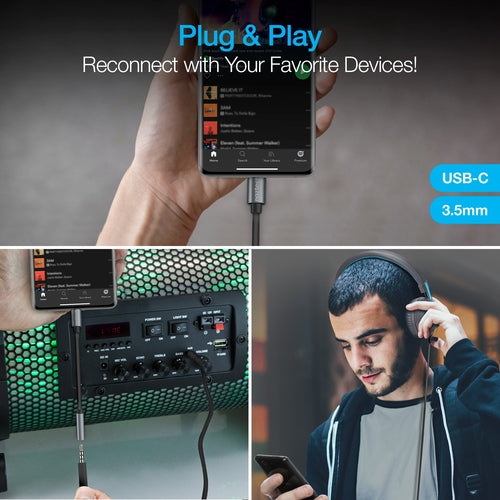 USB-C to 3.5mm Audio Adapter with Plug and Play Convenience