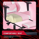 Pink PC Gaming Chair With Lumbar Support For Home Office