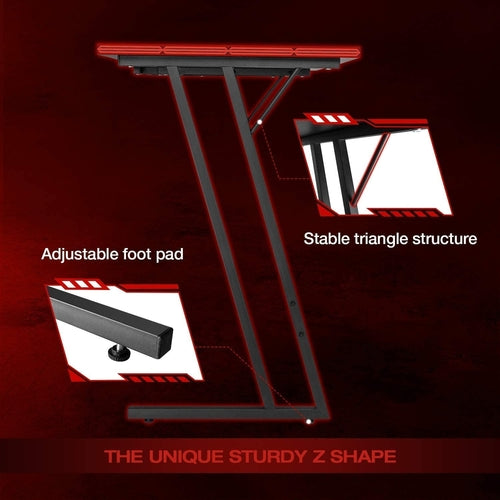 L Shaped Gaming Desk With Monitor Riser 51 Inch Corner Desk For Home Office And Gaming Setup