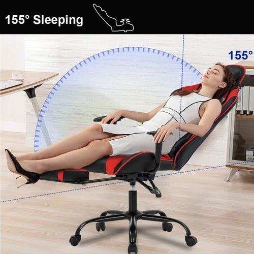 Ergonomic Gaming Chair With Footrest And Lumbar Support - Crafted Creator