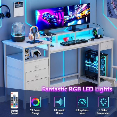 White 60 Inch Computer Desk For Home Office Modern - Crafted Creator