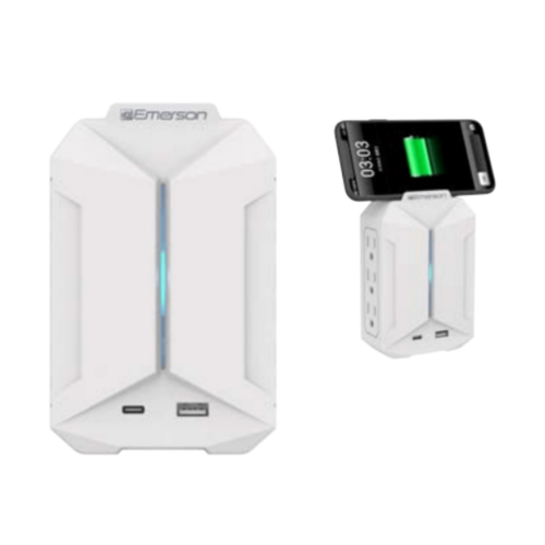 Emerson 6-Outlet + USB Wall Charger with Surge Protection and LED
