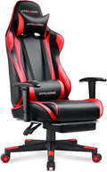 Brick Red Ergonomic Gaming Chair With Footrest And Reclining Seat For Long Hours Of Comfort