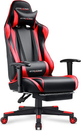Sillón gamer ergonómico rojo ladrillo con reposapiés y asiento reclinable para largas horas de comodidad
