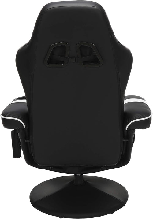 White Gaming Recliner Cupholder And Adjustable Footrest