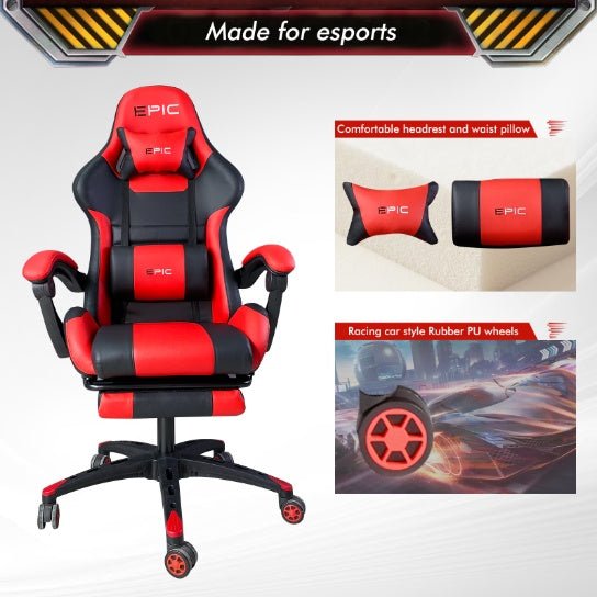 Pro Gamer Chair with Breathable Leather w/ Footrest - Crafted Creator