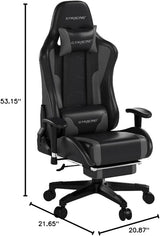 Bluetooth Gaming Chair With Footrest For Home Office Dual Bluetooth Speakers And Ergonomic Surround Sound